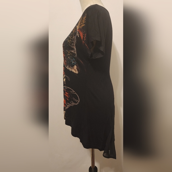 French Blue butterfly dressy short sleeved tee - Picture 6 of 8